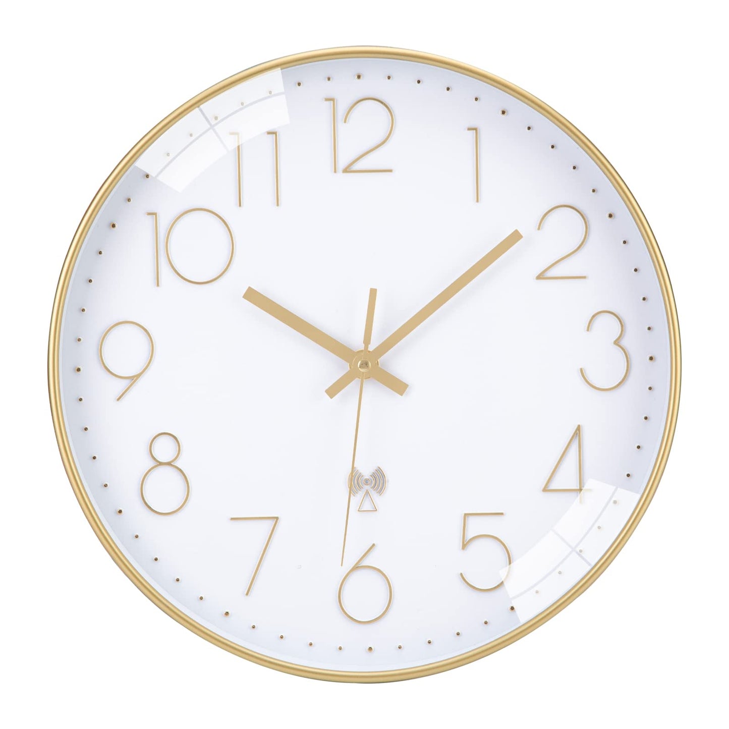 VIVILINEN Silent Wall Clock Modern Radio Controlled Clock Noiseless Non-Ticking Clock Hanging Clock for Living Room Bedroom Office Kitchen 30x30cm/12 Inch