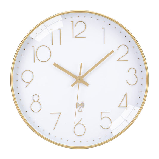 VIVILINEN Silent Wall Clock Modern Radio Controlled Clock Noiseless Non-Ticking Clock Hanging Clock for Living Room Bedroom Office Kitchen 30x30cm/12 Inch