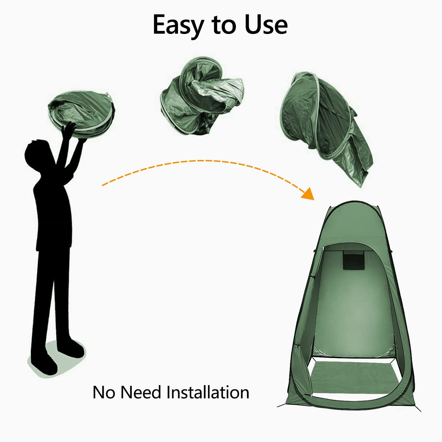 Pop-up changing tent, Sundome toilet tent with privacy zipper shower tent instant tent portable outdoor toilet camping privacy portable indoor toilet mobile outdoor shower tent.