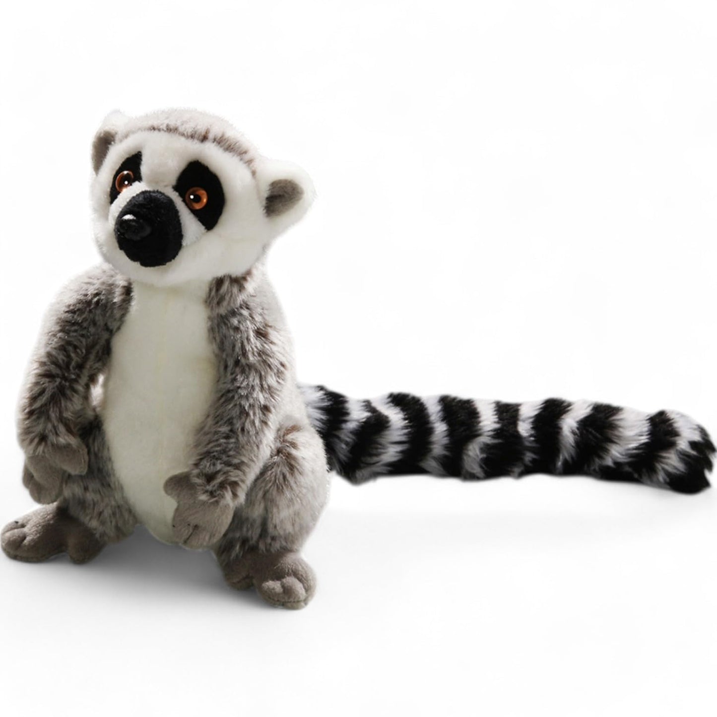 Carl Dick Cat Lemur sitting grey, plush toy, cuddly toy approx. 21cm, 33cm including tail 2673