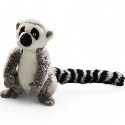 Carl Dick Cat Lemur sitting grey, plush toy, cuddly toy approx. 21cm, 33cm including tail 2673