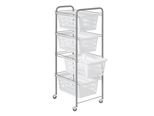Artex Siena universal trolley with 4 baskets white, plastic, white, 38x26x79 cm