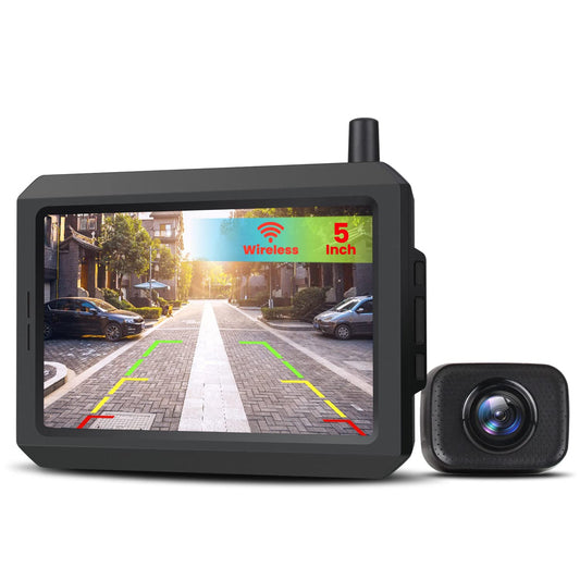 AUTO-VOX W7 5" LCD Wireless Digital Rearview Camera Set, with built-in wireless transmitter, Wireless Parking Assistance, Waterproof IP68 Night Vision