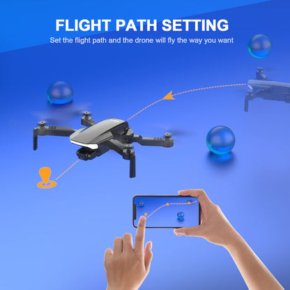 Tech RC drone with 1080P HD camera and carrying bag for adults. Outdoor RC quadcopter, foldable drone with remote control, 2 batteries for 26 min. flight time. WiFi photo live video transmission for beginners.