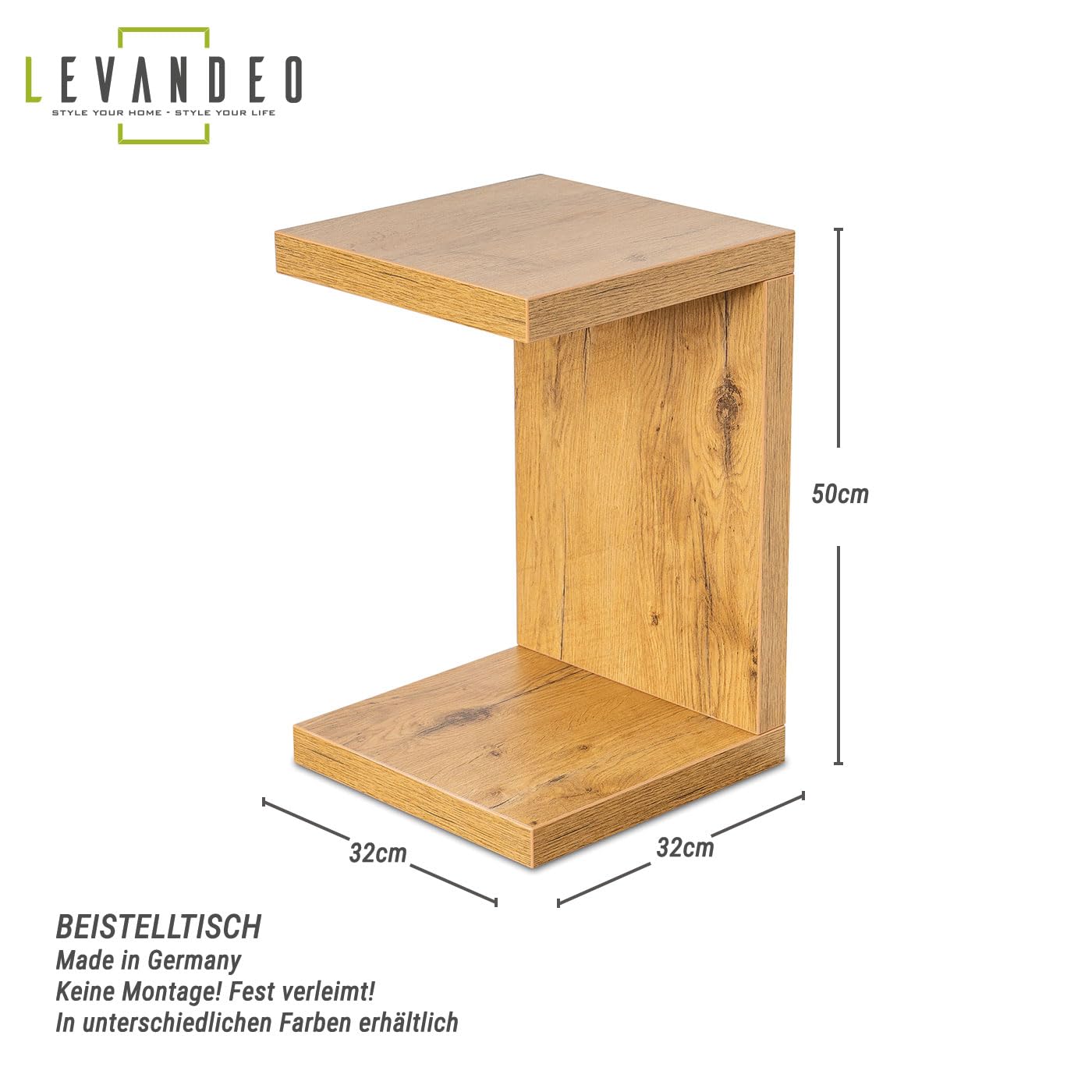 levandeo Coffee Table Coco Wood 32x32x50cm Wild Oak Oak Table Side Table Decoration Coffee Table Shelf No Assembly Required Solidly Glued