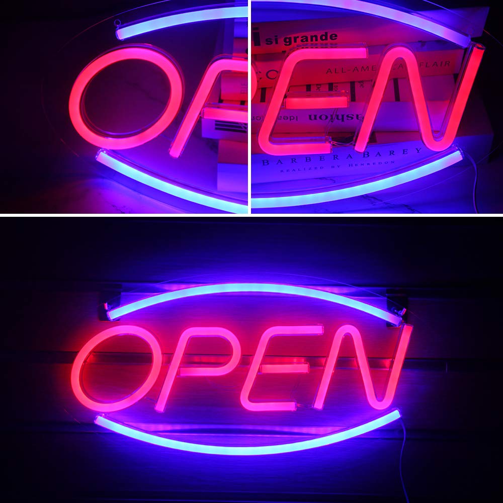Wanxing LED Open Sign Neon Night Light for Room Decor, Bedroom, Bar, Pub, Hotel, Cafe, Restaurant, Game Room. Wall Art Decorative Sign, Powered by USB.