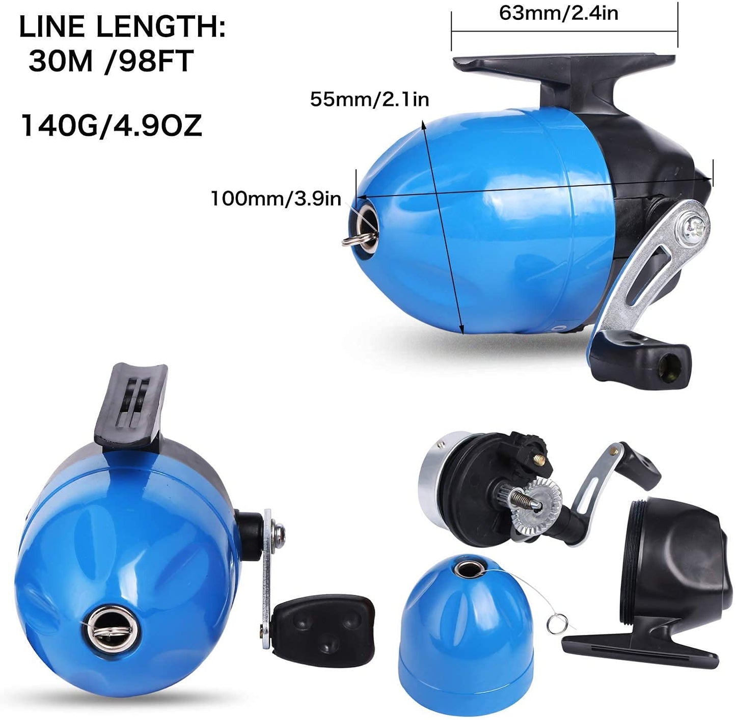 Sougayilang Kids Fishing Rods, portable telescopic fishing rod and reel combo, with fishing line, spincast fishing bag for youth, girls and boys, traveling, kids fishing rod (blue)