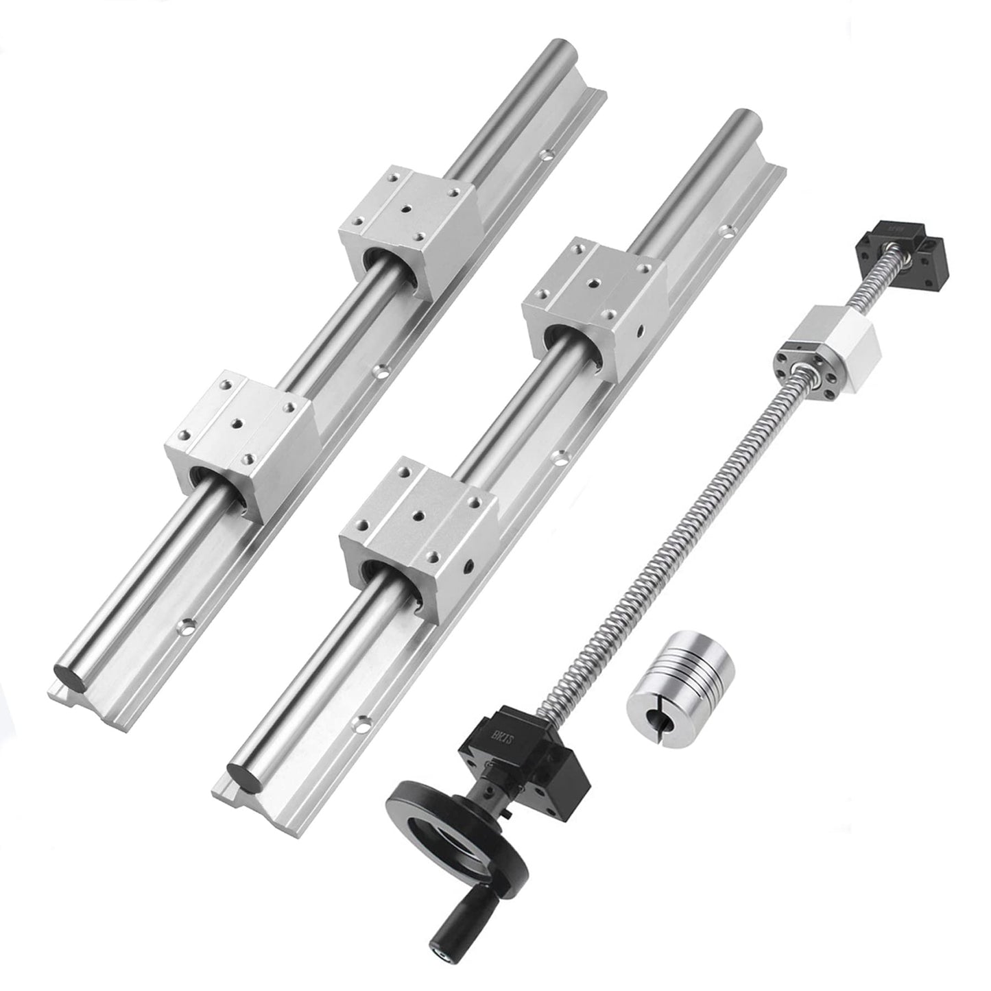CNCYEAH Linear guide 2 set SBR16-1200 MM linear guide rails and 1 set ball screw SFU1605-1200 MM with manual handwheel BK12/BF12 CNC rail set guide rail for 3D printers CNC