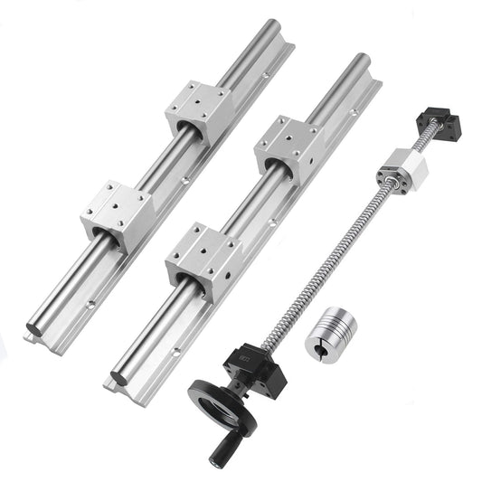 CNCYEAH Linear guide 2 set SBR16-1200 MM linear guide rails and 1 set ball screw SFU1605-1200 MM with manual handwheel BK12/BF12 CNC rail set guide rail for 3D printers CNC