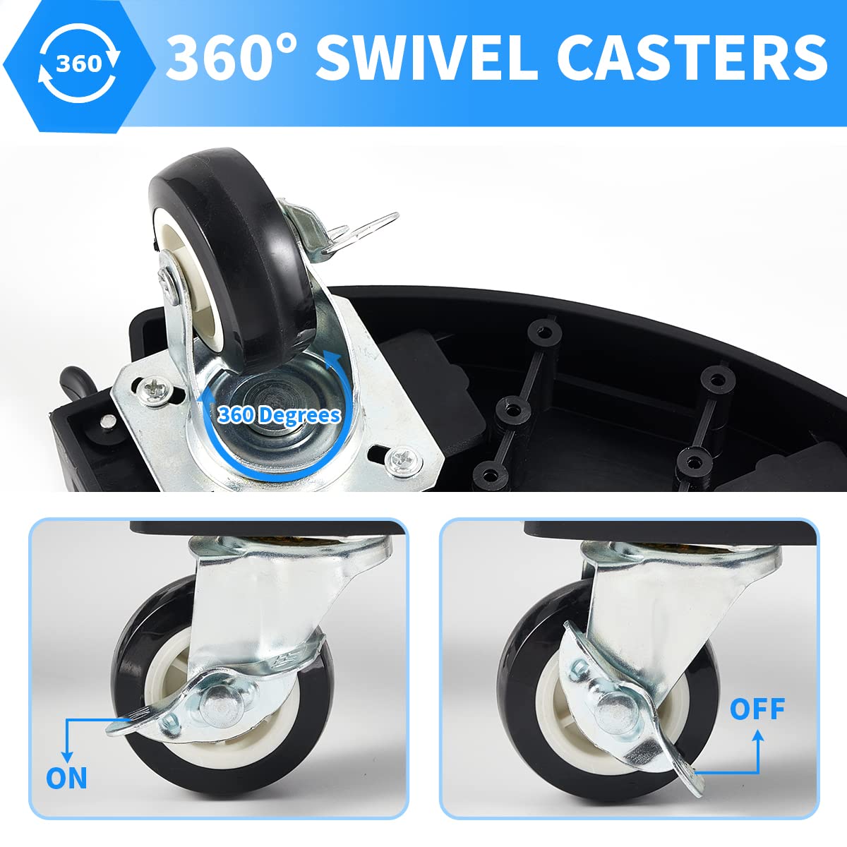 Round plant trolley with 8 wheels, adjustable flower trolley 38-51cm, 150kg carrying capacity. Plant dolly for large planters indoors and outdoors.