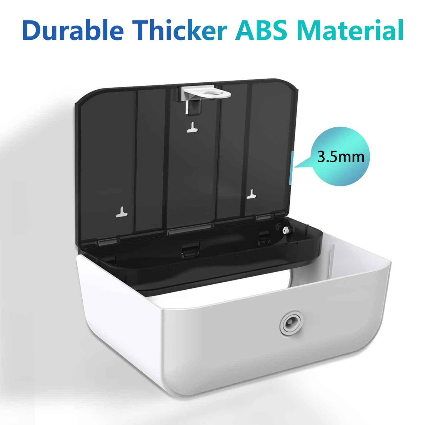 Modunful Paper Towel Dispenser Wall Mounted Paper Towel Holder without drilling for wall mounting, towel dispenser for Z/V-folded M-folded paper towels Paper towel holder for bathroom White