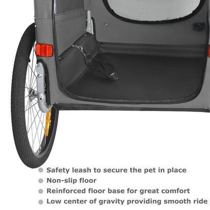Tiggo VS Pets M Dog Trailer Bicycle Trailer for Dogs Dog Bike Trailer 80201 (Gray)