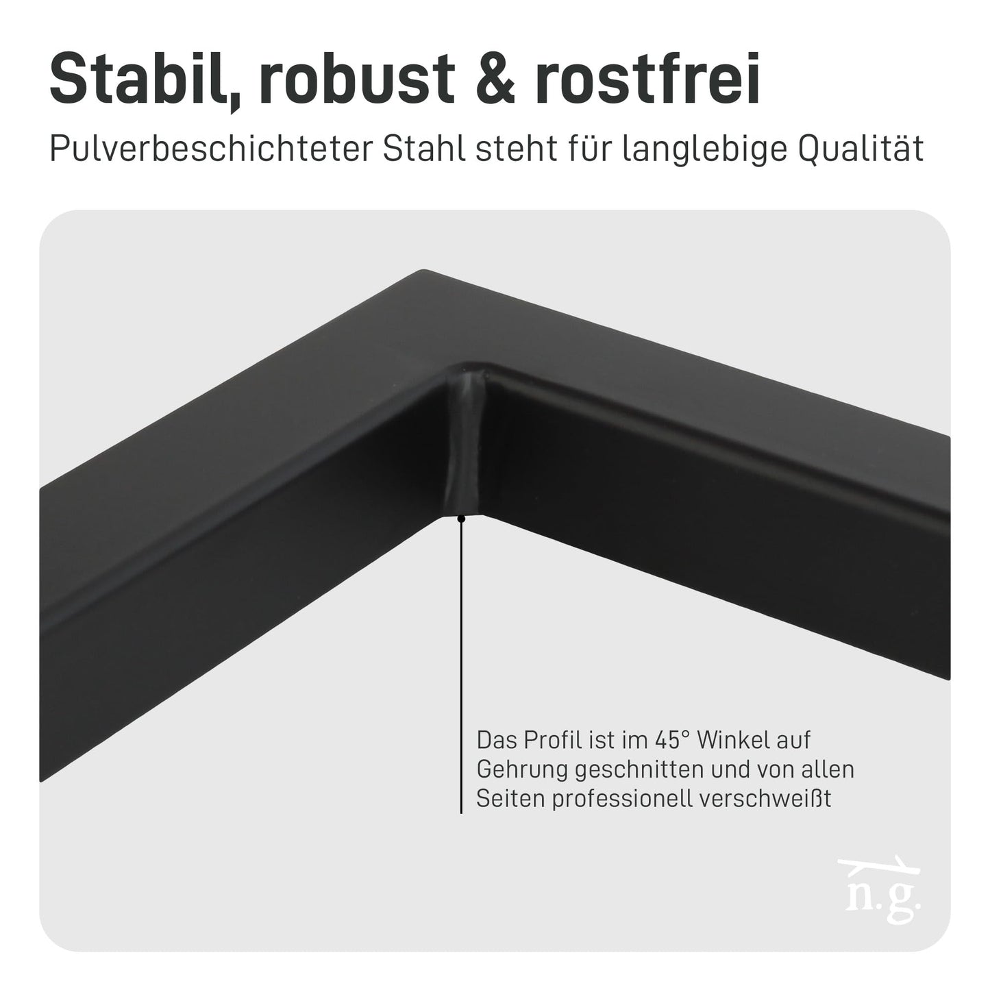 Natural Goods Berlin 1x Clothes rail CORNER Wall mount - L-shaped wardrobe rail for hallway, bathroom or kitchen (Black, 60x30cm) - Corner wardrobe made of stainless steel in a minimalist design