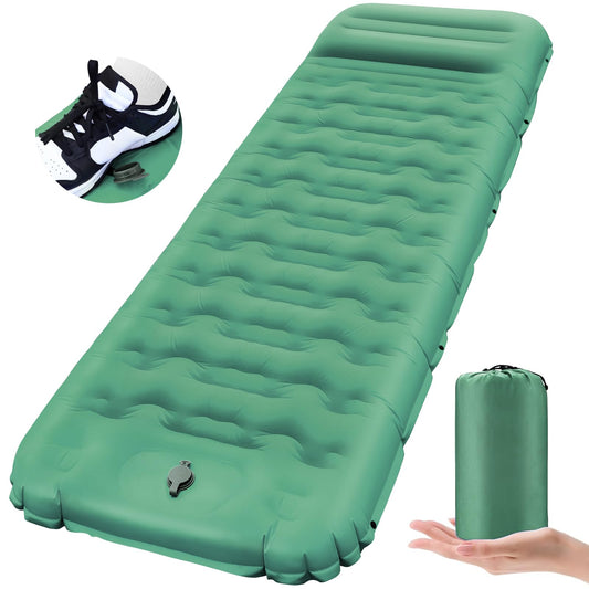 FTSMTK Self-Inflating Sleeping Pad with Foot Press Pump, 12cm Thick Camping Mat, Lightweight Air Mattress, Compact, Inflatable Camping Mat for Outdoor Camping.