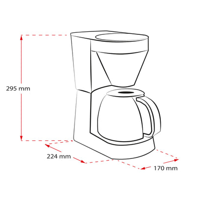 Melitta Easy - Coffee maker with removable swivel filter, filter coffee machine with glass carafe and drip stop, for up to 10 cups of coffee, black