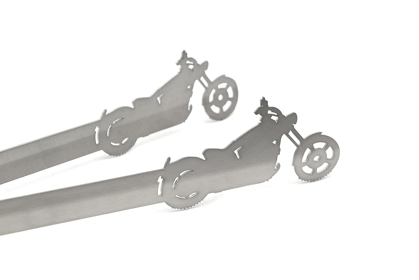 Grill-Tongs.com design chopper, dishwasher safe, gift idea for men, gift for bikers, silver, stainless steel, 31 cm, 1 piece.