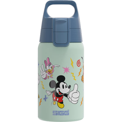 SIGG - Stainless Steel Kids Water Bottle - Shield One Disney Mickey & Friends - Suitable for Carbonated Drinks - Leak-proof - Lightweight - BPA-free - Sports & School - xxxx - 0.5L