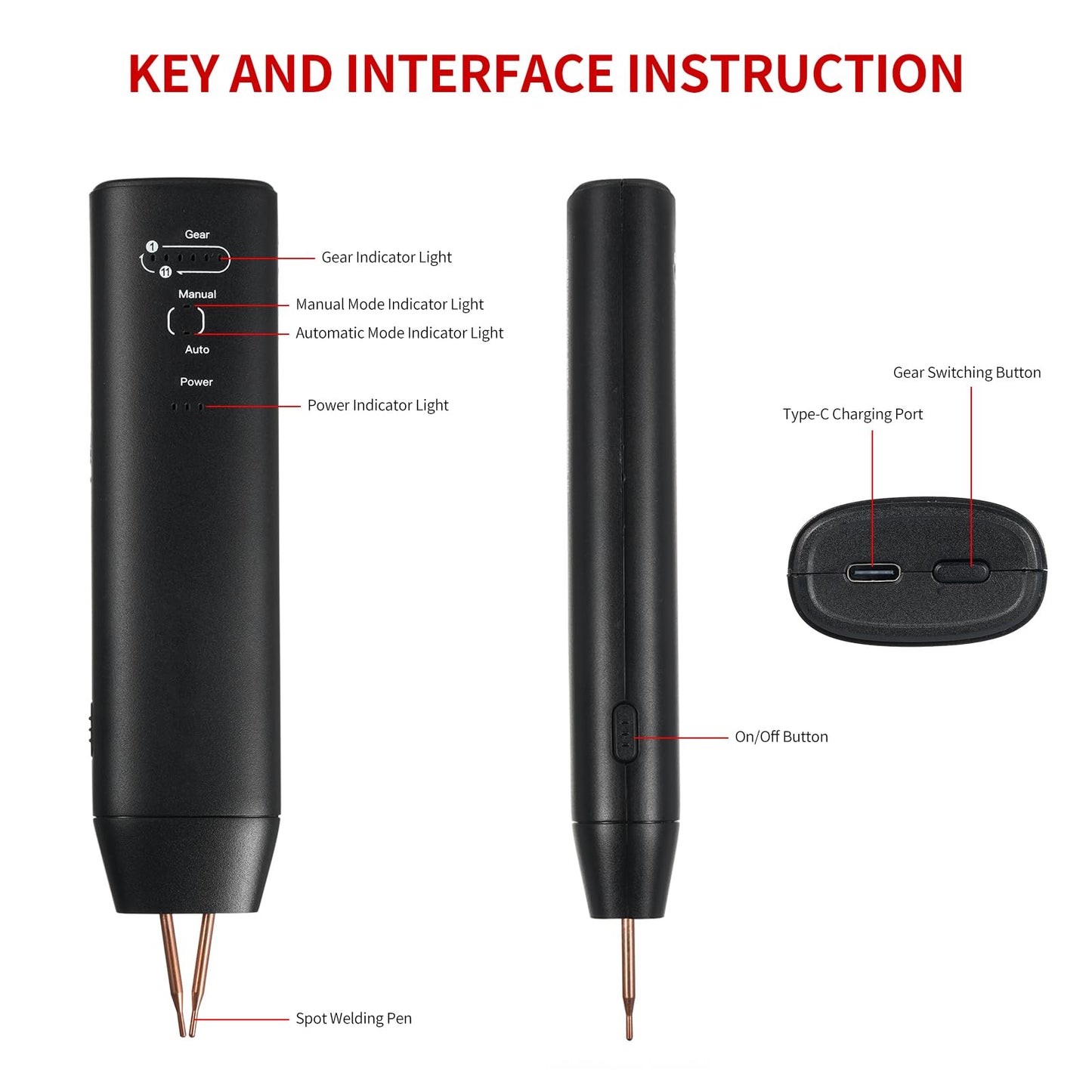 Shkalacar spot welder, portable battery spot welder with automatic and manual modes, 11 adjustable levels, mini spot welder for welding batteries.