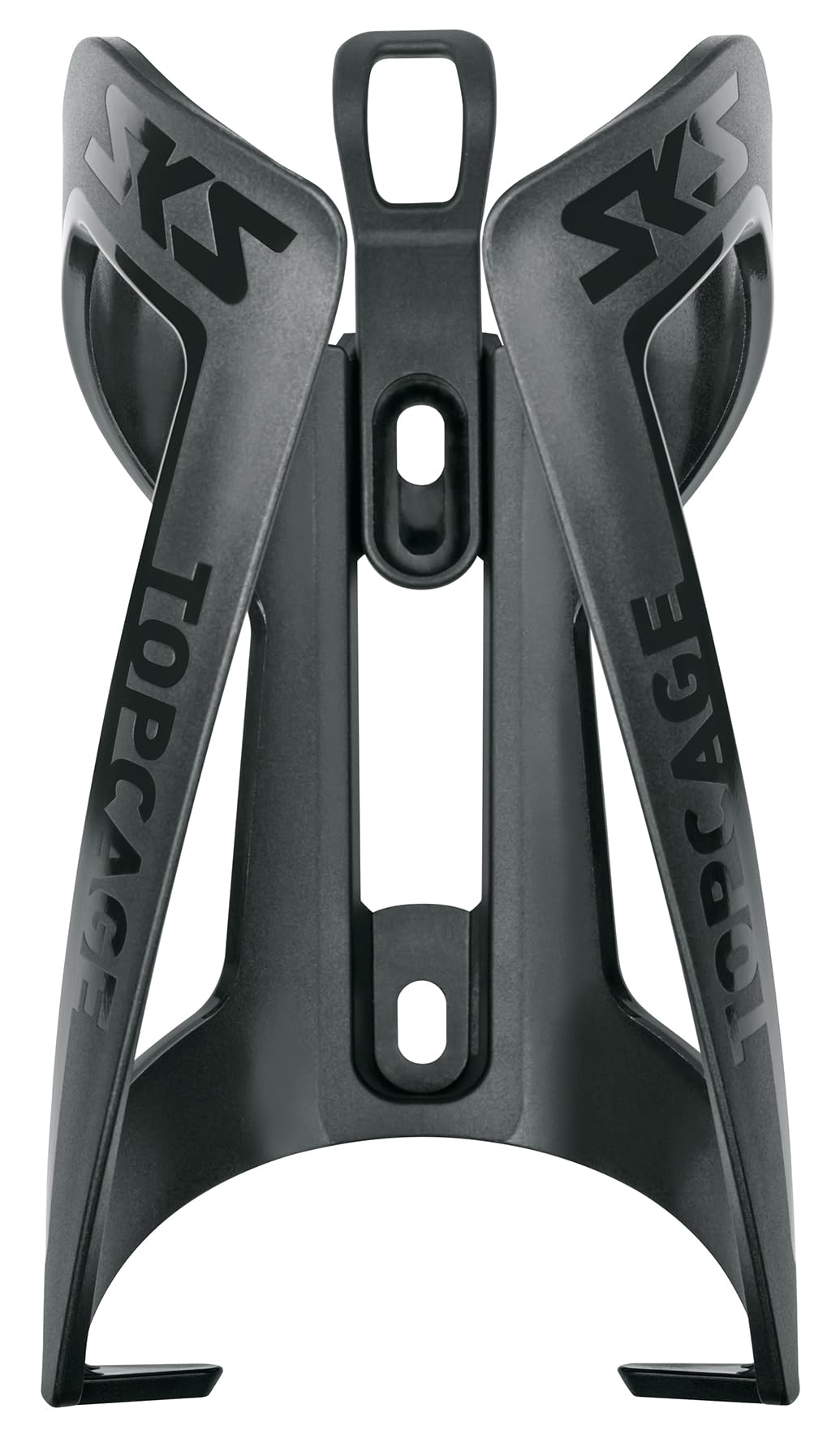 SKS GERMANY ANYWHERE TOPCAGE Bottle holder, bike accessory, holder for bottles on bicycles, including straps for tubes up to 80 mm in diameter, secure bottle grip, black.