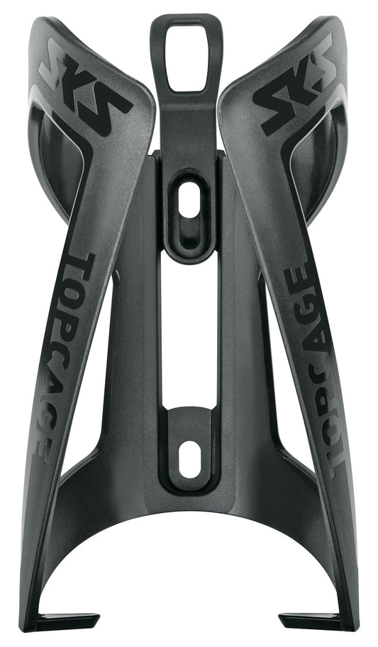 SKS GERMANY ANYWHERE TOPCAGE Bottle holder, bike accessory, holder for bottles on bicycles, including straps for tubes up to 80 mm in diameter, secure bottle grip, black.