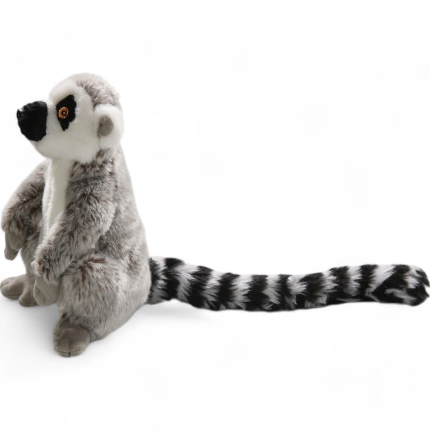 Carl Dick Cat Lemur sitting grey, plush toy, cuddly toy approx. 21cm, 33cm including tail 2673