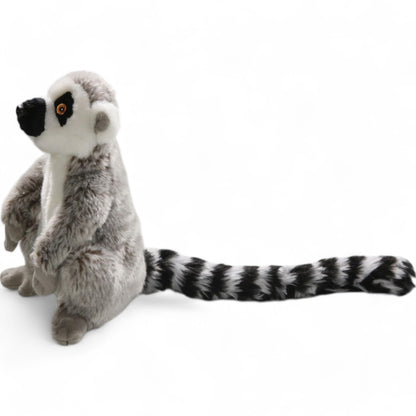 Carl Dick Cat Lemur sitting grey, plush toy, cuddly toy approx. 21cm, 33cm including tail 2673