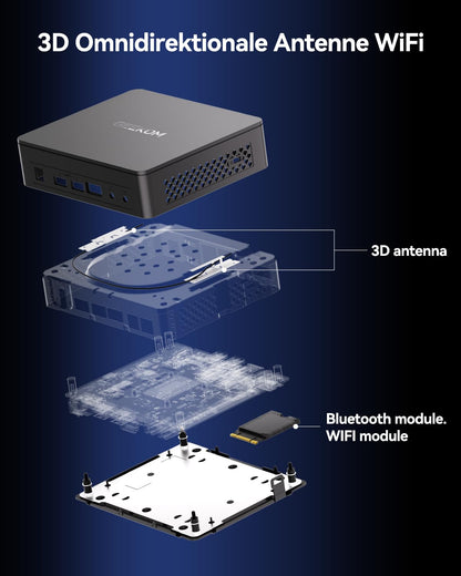 GEEKOM Mini PC Air12 Lite with Intel N150 (upgrade from N100), 16GB RAM + 512GB SSD Mini Desktop Computer W-11 Ready for Use | 6×USB & 9-PIN Ports | Dual-Display 4K@60 Hz for Home, Office & School