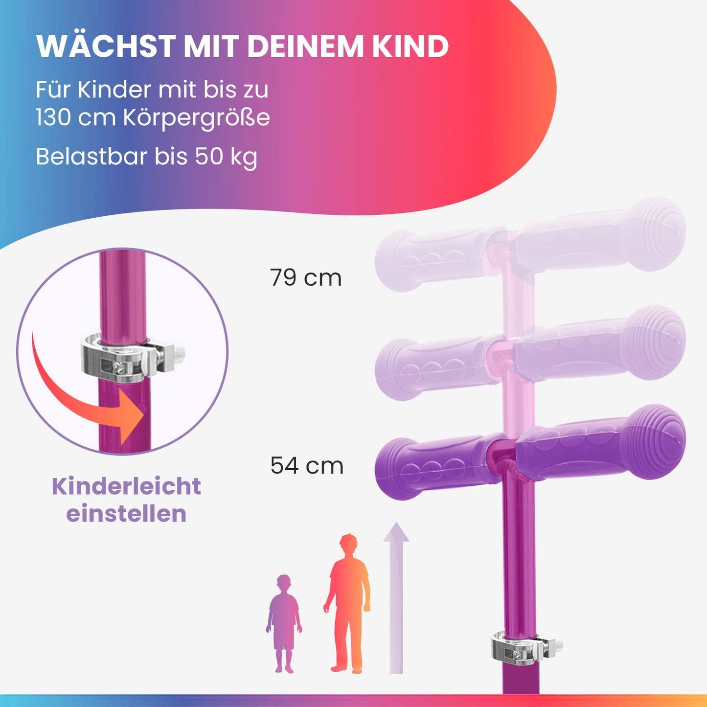Fun Pro ONE scooter, the safe premium scooter for kids aged 3 and up, with LED wheels, foldable, for toddler boys and girls, suitable for kids aged 3-6 years.