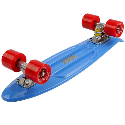 FunTomia 57cm Mini-Board skateboard with or without LED light wheels includes aluminum truck, ABEC-9 bearings, and T-tool (blue)