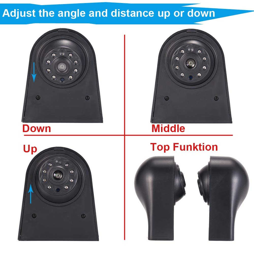 Car brake light reverse camera for VW T5 Bus Transporter Multivan Caravelle (New feature: adjustable angle and distance)