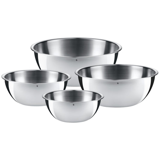 WMF Gourmet Bowl Set 4-piece, Stainless Steel Bowls for the kitchen 0.75l - 2.75l, Stainless Steel Mixing Bowl, Salad Bowl, Serving Bowl, Cromargan, stackable