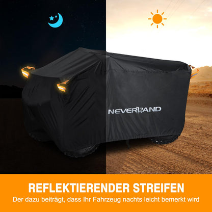 NEVERLAND XXXL Quad ATV Cover - Vehicle Protection Cover 256*110*120cm Phosphorescent Dirt Repellent Winterproof Dustproof Rain UV Protection Black