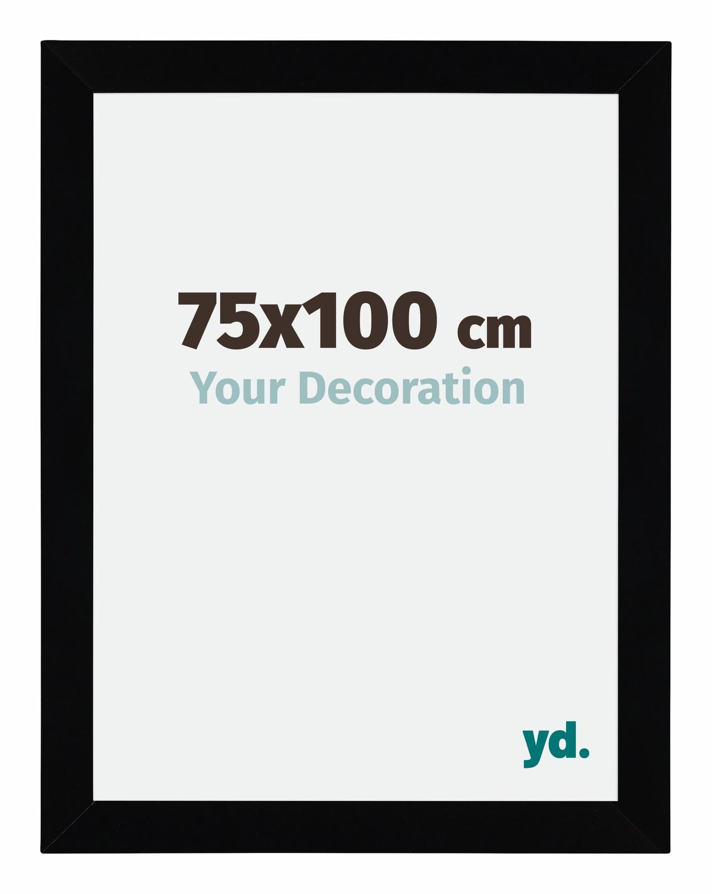 Your Decoration - Picture Frame 75x100 cm - Black High Gloss - MDF Frame with Acrylic Glass - Non-Reflective - 75x100 Size - Mura