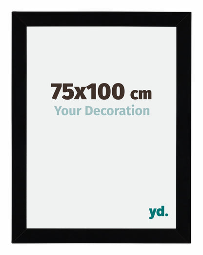 Your Decoration - Picture Frame 75x100 cm - Black High Gloss - MDF Frame with Acrylic Glass - Non-Reflective - 75x100 Size - Mura