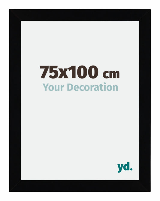 Your Decoration - Picture Frame 75x100 cm - Black High Gloss - MDF Frame with Acrylic Glass - Non-Reflective - 75x100 Size - Mura