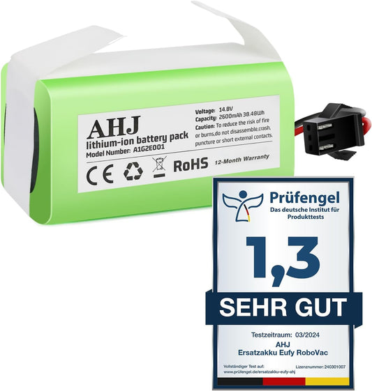 AHJ 14.4V 2600mAh replacement battery for Eufy RoboVac G10 G20 G30 G35 G40 Hybrid, for Eufy 11 11S 11S MAX 15C 15C MAX 25C 25C Max 30 30C 30 Max 35C, for Ecovacs Deebot N79 N79S DN622, for Tesvor X500 battery