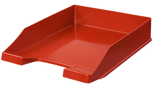 Conipa® - 10 piece letter tray for A4 size paper in red (stackable) - storage compartments & document tray for desk - filing boxes & office supplies for letters & documents - paper tray organizer (office item)