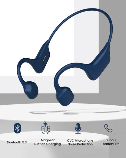SANOTO bone conduction headphones, open ear headphones Bluetooth 5.3 wireless IPX7 waterproof sweatproof sports headphones for runners, cyclists, and fitness.