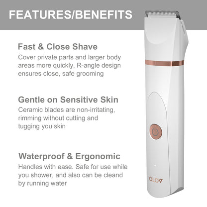 OLOV Electric Shaver for Women with Nose Hair Trimmer, USB Charging Dock, Ceramic Blade, Lady Shaver Hair Trimmer Waterproof for Wet and Dry Use.