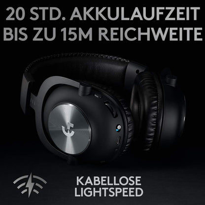 Logitech G PRO X LIGHTSPEED Wireless Gaming Headset with Blue VO!CE microphone filter technology, PRO G 50mm speakers, DTS Headphone: X 2.0, 20+ hours battery life, PC, PS5, PS4, Switch - Black