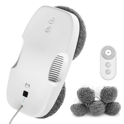 HUTT DDC55 Window Cleaning Robot, Electric Window Cleaner, Automatic Window Robot, Window Cleaner Robot with Remote Control, for Interior and Exterior Windows, Glass, Tiles, 12 Pieces of Cloth.