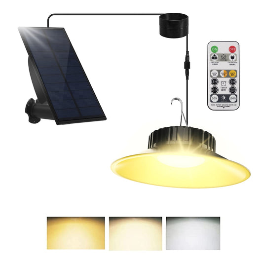 T-SUNUS Solar pendant lights for outdoor use with remote control, hanging solar lights for outdoor use 3 color temperature hanging solar lamp for outdoor use IP65 waterproof for garden balcony terrace