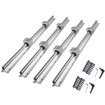 CNCYEAH 4 pieces Linear Guide Rail SBR20-1500mm Linear Bearing Slide Kit with 4 Linear Guide Shafts and 8 SBR20UU Bearing Blocks for 3D Printer CNC