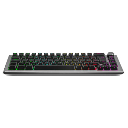 Cooler Master CK721 Mechanical Gaming Keyboard - 65% Layout, Brown Switches, RGB Lighting, Hybrid Wireless Technology, Precision Wheel - Space Grey, DE - QWERTZ