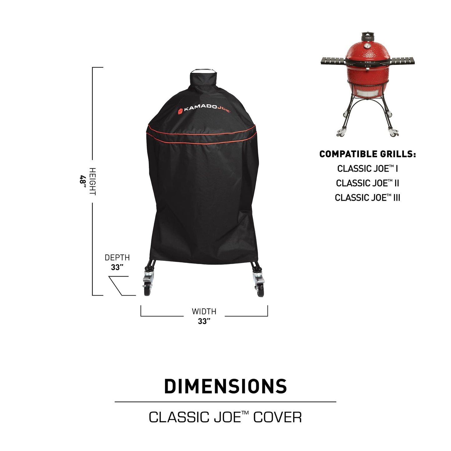 Kamado Joe® Classic Joe™ 18-inch Charcoal Grill Cover in Black