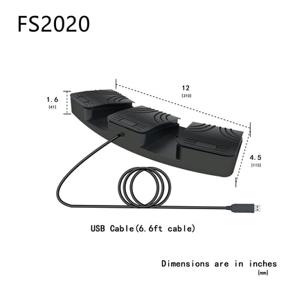 USB foot pedal, optical switch control, USB, THREE foot switches for PC, computer, keyboard, mouse, gaming, foot pedal for page turner DAW Fortnite League of Legends transcription (style1)