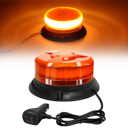 AnTom 360 beacon 9 flash modes 12V 24V Yellow Warning light LED magnet with 3 meters cable for car truck tractor golf cart SUV