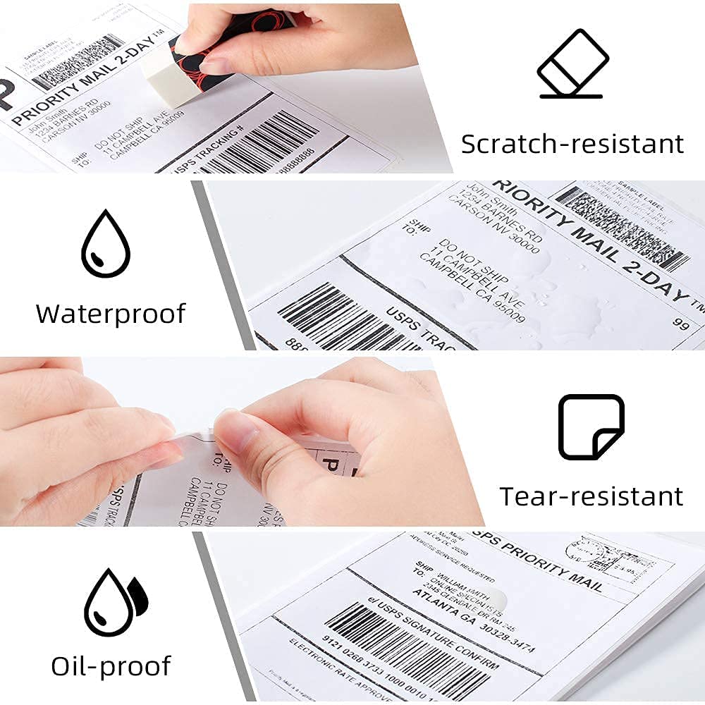 Phomemo labels 4x6 1000 labels/stack, Shipping labels compatible with MUNBYN, Phomemo, Polono label printers, BPA-free thermal labels adhesive for DHL, UPS, DPD-100 x 150 mm