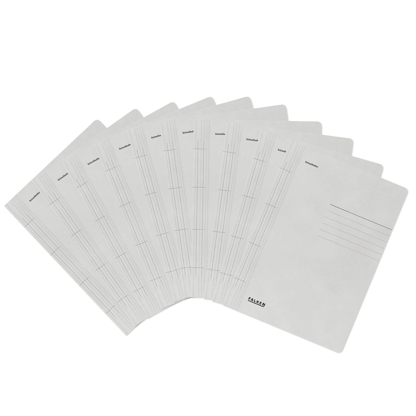 Original Falcon 100-pack recycled fasteners size A4 grey. Made in Germany with Blue Angel certification. Ideal for school and university use.