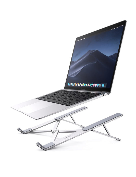 UGREEN Aluminum Laptop Stand Adjustable Height 5 Levels Laptop Holder Foldable Notebook Stand Ventilated Ergonomic Compatible with MacBook Air Pro Asus Acer HP Dell 17.3 Inch